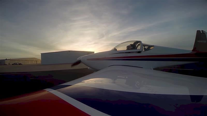 Going off into the sunset (or the hangar).