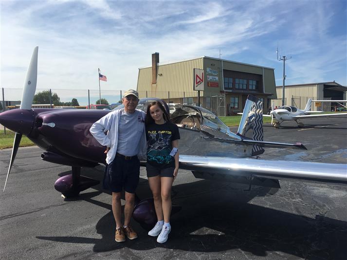 Granddaughter and I on Kansas Air Tour 2019