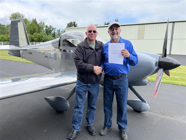 I earned my Private Pilot License in my newly finished RV-7A!